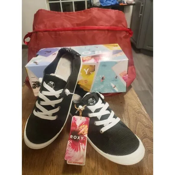 Roxy Women's Bayshore III 3 Slip-on‎ Shoe Sneaker Black (US 9) (UK 7) - NEW - Picture 2 of 6